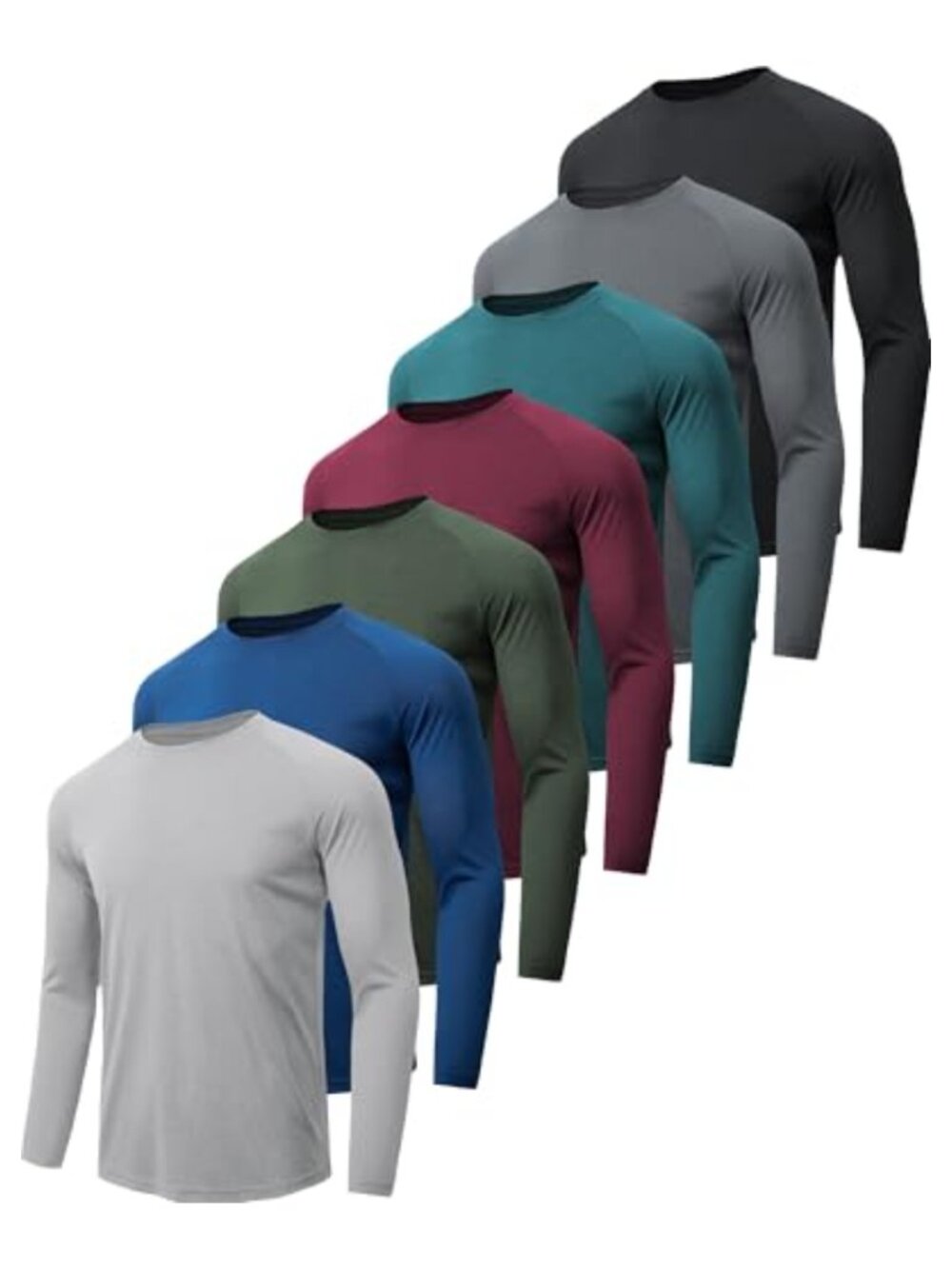 Long Sleeve Moisture Wicking UPF 50+ Sun Protection Workout Shirts